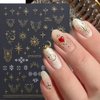 Dornail 8 Sheet 3D Sun Moon Nail Stickers Gold Silver Stars Nail Decals Bronzing Totem Nail Art Stickers 3D Self-Adhesive Sticker Nail Accessories for Girl Women Nail Decorations Nail Art Supplies