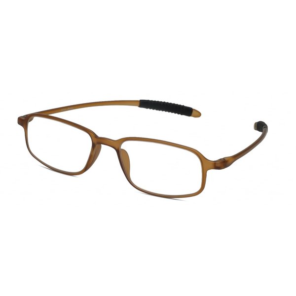 Calabria TR191 Flexie Sport Reading Glasses +3.50 Cream Soda Brown Men Women Readers Flexible Bending Italy Design