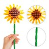 MEIEST Building Blocks Flower Bouquet Plant kit,Creative Artificial Flowers Botanical Collection Construction Building Bricks Toy,Eternal Flowers Home Decor (3 Packs Sunflower)