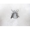 Generic Small mini silver metal gray flower butterfly crystal hair claw clip bridal clip