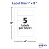 Avery Multi-Use Removable Labels, 1" x 3", Print or Write ID Labels, White, 250 Labels Total (05436)