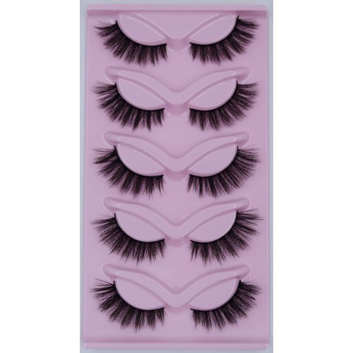 Palimainy False Eyelashes Fluffy Wispy Eyelashes Faux 3D Mink Lashes Thick Volume Long Soft Dramatic Strip Eye Lashes Pack 8 Pairs, Black