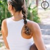 TELETIES - Small Spiral Hair Coils - Sports Collection - Ponytail Holder Hair Ties for Women - Phone Cord Hair Ties - Strong Grip, No Rip, Water Resistant, No Crease - 3 pack - Football