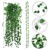 CEWOR 24 Pack 173ft Artificial Ivy Greenery Garland, Fake Vines Hanging Plants Backdrop for Room Bedroom Wall Decor, Green Leaves for Jungle Theme Party Wedding Decoration