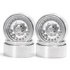 QUE-T 1.9" Pack of 4 Alloy Metal Beadlock Wheel Rims for 1/10 RC Crawler SCX10 90046 D90 Trx4 (Bright Silver)