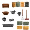 13PCS Farm Toys Feed Barn Food Accessories Toy Farm Tools Set for Farm Animals Figure Horse Stable Playset Fence Farm Accessories Cake Toppers for Kids Toddlers Hay Bale Straw Heap Educational Gift