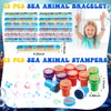 Under the Sea Party Favors Ocean Sea Animals Themed Party Supplies for Boys Girls, Bracelet Tattoo Sticker Stampers Keychain Ocean Sea Goodie Bag Fillers for Birthday Party Classroom Rewards (144 Pcs)