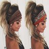 CAKURE Boho Headbands Stretch Wide Hair Bands Turban African Head Bands Yoga Running Sweatband Hair Accessories for Women and Girls Pack of 3 (Type A)