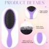 Nuenen 6 Pcs Detangling Wet Hair Brushes for Women Small Travel Brush Soft Bristles with Cushion Base Drying Detangler Brushes for Men Women Girls Boys(Many Colors)