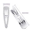 4Pcs Rhinestone Hair Clips, Sparkly Snap Hair Barrettes, Metal No Slip Silver Hair Pins Valentines Wedding Party Prom Birthday Hair Clips Hair Accessories (3 Inch)