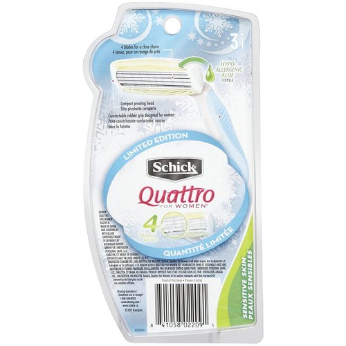 Schick Quattro Quattro for Women Sensitive Skin Disposable Razor - 3 ct - 2 pk