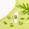 30Pcs Green Nail Rhinestones Nail Charms 3D Alloy Butterfly Cherry Crown Bow Nail Art Charm with Green Gems Crystal Shiny Nail Jewelry St Patrick’s Day Summer Women Nail Decorations