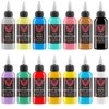 AYCOS 14 Colors 1 oz Tattoo Ink Tattoo Ink Set Color Ink- with Microknife Paint and UV Tattoo Ink - Tattoo Supplies - for Body Tattooing and Art Painting