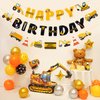 Construction Happy Birthday Party Banner - Pre-strung Construction Party Supplies Decoration Set for Boys Dump Truck Car Garland Vehicle Engineering Theme Party Favors for Birthday