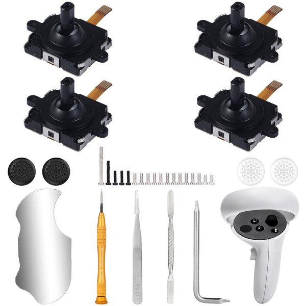 IKPEK 4 Pack Joystick Replacement for Oculus Quest 2 Controller, Joystick Analog Thumb Stick Repair Kit for Oculus Quest 2 Accessories