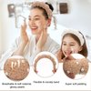 Wecoe 2pcs Pearl Skincare Headbands For Washing Face White Khaki Fluffy Spa Headbands Makeup Headband Face Wash Puffy Sponge Bubble Headband Hair Accessories For Women Girls Kids Teens Gifts