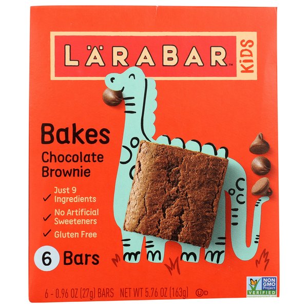 Larabar Kids Chocolate Brownie Gluten Free Bars, 0.96 oz bars, 6 ct