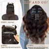 Vigorous Clip in Hair Extensions Dark Brown Long Wavy Hairpieces 20Inch Hair Extensions Clip Ins Soft Synthetic Hairpieces for Women (7Pcs)