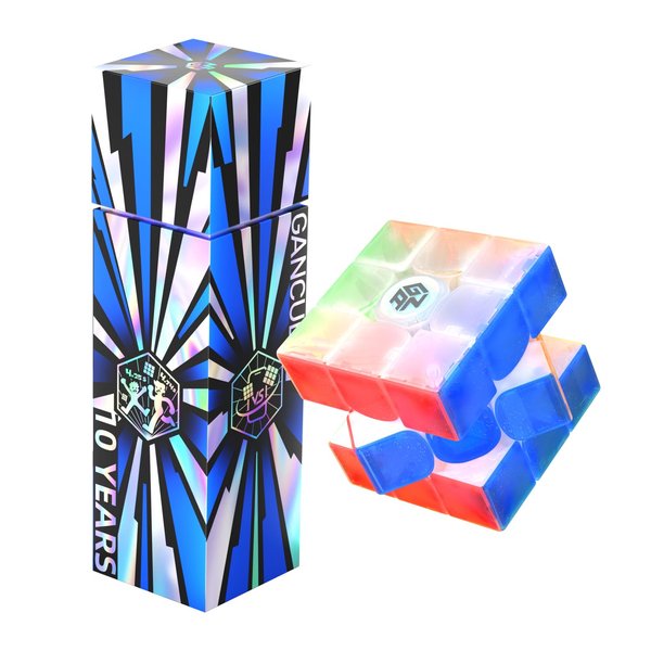 GAN15 Maglev Speed Cube 3x3, GAN Magnetic Cube Perfectly Combines Weight, Magnet and Structure, 58.6g Ultra-Lightweight, Brain Teasers Puzzle Cube for Kids Adults, 10th Anniversary Version