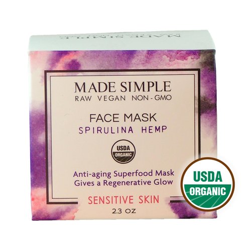 Spirulina Facial Mask for Sensitive Skin - Certified Organic, Vegan & Cruelty-free