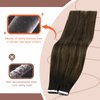 Sunny Hair Tape in Human Hair Extensions Brown Ombre Hair Tape ins Extensions Dark Brown Ombre Medium Brown Balayage Tape in Hair Extensions Real Human Hair Brown for Women 10pcs 18inch
