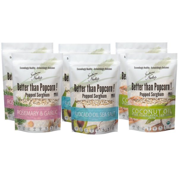 Nature Nate’s Popped Sorghum, Variety Multi Pack - Organic, Keto & Gluten Free, Healthy Snacks, Better Than Popcorn, Made in USA - 5 Ounce