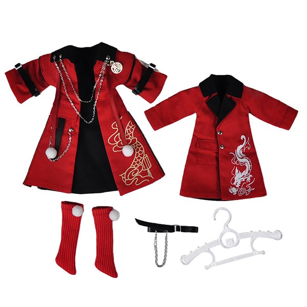YMY New Year Red Set OB22 OB24 Bjd GSC Doll Clothes Cute Accessories Gift (Girl-L)