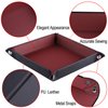 SIQUK 6 Pieces Dice Tray PU Leather Folding Dice Rolling Trays Square Holder for Dice Games, 6 Dark Colors