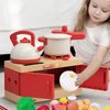 Home Kitchen Kids Toy Kitchen Set, 71 PCS Pretend Play Cooking Set with Interactive Cooktop, Realistic Accessories: Pressure Cooker, Kettle, Frying Pan, Play Food - Educational Toy for Boys & Girls 3+