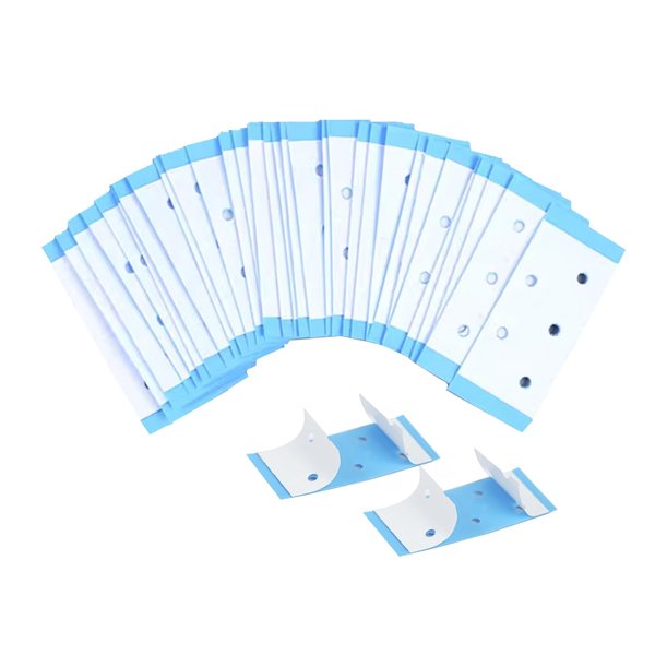 36PCS Wig Tape Strips Waterproof Double-Sided Wig Tape for Lace Wig Blue Adhesive Tape for Wigs Toupees Hair Pieces and Hair Extension Toupees Strong Hold Extra Bold Ultra Clear Hair Tape with Hole