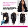 Rao 12A Body Wave Bundles Human Hair 22 24 26 Inch Human Hair Bundles 100% Brazilian Virgin Hair Body Wave Bundles Weave Human Hair Extensions 3 Bundles Deals Real Human Hair Natural Black For Women