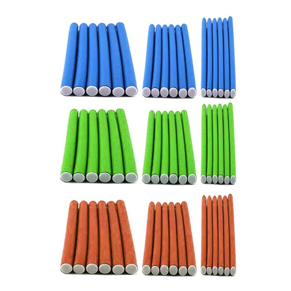 36 Hair Curler Soft Foam Cushion Rollers Flexi Rods Bendy Curling Beauty 3 Sizes 36 Soft Foam Cushion Hair Rollers Curlers Flexi Rods Hair Care Styling 3 Sizes Bendy Flexible Curling Twist No Heat