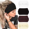 CAKURE Wide Headbands Black Stylish Hairband Thick Stretchy Head Wraps Elastic Turban SweatBands Hair Fashion Bands for Women and Girls Pack of 4 (Type D)