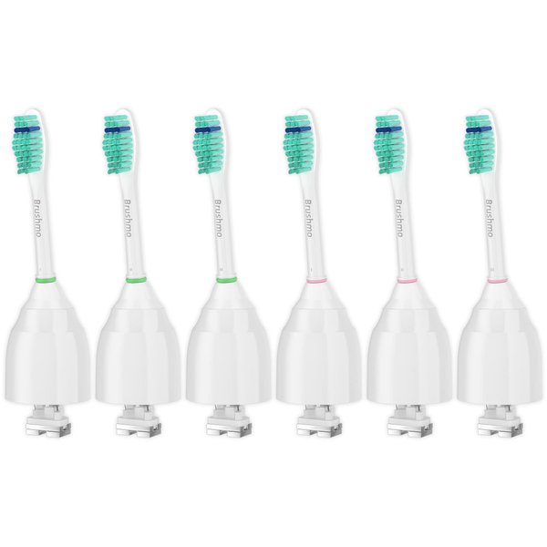 Brushmo Replacement Toothbrush Heads for Philips Sonicare E-Series HX7022/66, Fits Sonicare Essence, Xtreme, Elite, Advance, and CleanCare Electric Toothbrush, 6 Pack
