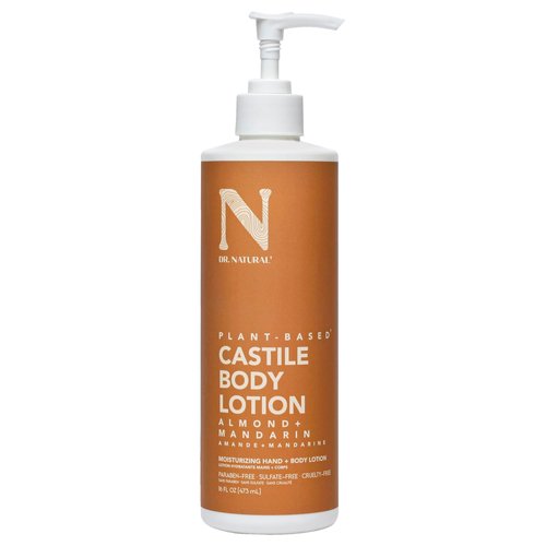 Dr. Natural Castile Body Lotion, Almond, 16 oz - Plant-Based - Paraben-Free, Sulfate-Free, Cruelty-Free - Made with Organic Shea Butter - Non-Greasy - Body Lotion for Dry Skin