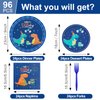 HJINGY 96 PCS Dinosaur Party Supplies Blue Dinosaur Birthday Party Tableware Set for Boy Kids Blue Dino Plates Napkins Forks Party Decorations for 24 Guests Dino Party Favors