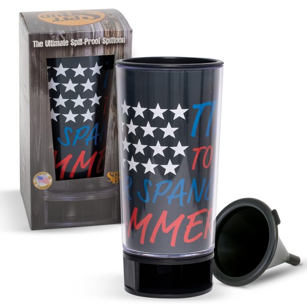 Star Spangled Hammered Spit Bud Portable Spittoon with Can Opener: The Ultimate Spill-Proof Spitter by Spitbud