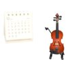 Wooden Miniature Violin with Stand, Bow and Case, Mini Musical Instrument, Dollhouse Model Miniature Home Decoration (3.15")