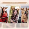 Beviliu Cow Ears Headband - Realistic Animal Cow Horns and Ears Headband Makeup Washing, Furry Fluffy Cow Costume headband for Animal Party Halloween Costume, Brown