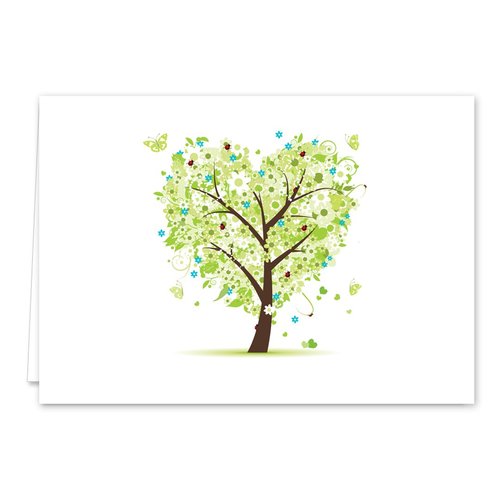 Seasons of Life Note Card Assortment Pack/Set Of 24 Greeting Cards And White Envelopes / 4 7/8" x 3 1/2" Cards Featuring 4 Seasonal Tree Designs