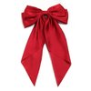 Women Big Bow Barrettes Girl's Satin Hairclips Long Ribbon Hair Pins Accessories For Party (Burgundy)