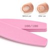 20 Pack Nail Buffers 100/180 Grit Washable Double Sided Nail Sanding Block File for Acrylic Natural Gel Nails, Pink