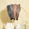 XIHIRCD 4pcs Knotted Headbands for Women, Non-Skid Fashion Hairbands for Women's Hair Leopard Printed Knotted Hair Hoop Headband for Women Girls Gifts Daily Wearing (4 Colors)