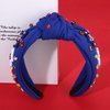 mokkia 4th of July Headband for Women American Flag Star Knotted Headbands Red White and Blue Rhinestone Crystal Top Knot Headbands Patriotic 4th of July Accessories Party Favors (American Star 7)