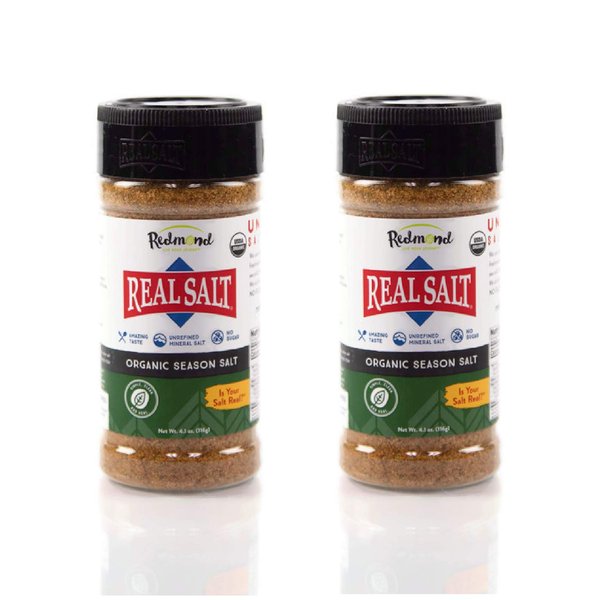 Redmond Real Sea Salt - Natural Unrefined Organic Gluten Free, Seasoning Shaker (2 Pack)