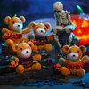 RoundFunny 20 Pcs Halloween Stuffed Animals Bears Bulk 4.5 Inch Mini Plush Bears with Halloween T-Shirt and Jack O Lantern Mini Bear Toys for Kids Halloween Party Favors Trick or Treat Supply