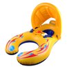 Kalolary Inflatable Baby Swimming Ring, Mommy and Baby Parent-Child Double Person Inflatable Float Seat Swimming Boat with Removable Sun Canopy for Baby and Mom Swim Ring Summer Pool Supplies