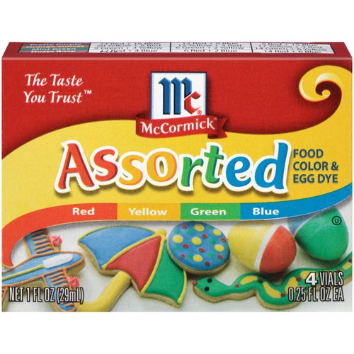 McCormick, Food Coloring & Egg Dye, Four Assorted, 1oz Box (Pack of 3)