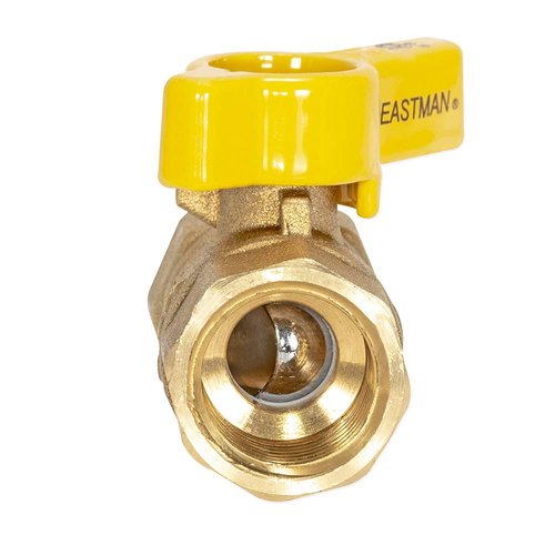 Eastman 1/2 Inch FIP Straight Gas Ball Valve with 1/4-Turn Handle, Brass Plumbing Fitting, 60009