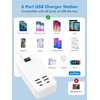 USB Charger, Flymic 6 Port USB Charger Station for Multiple Devices USB Power Strip USB C Charger Block USB Charging Hub for iPhone 14/13 Pro Max/13 Pro/13,iPad Pro,Switch, Galaxy S21 (White)